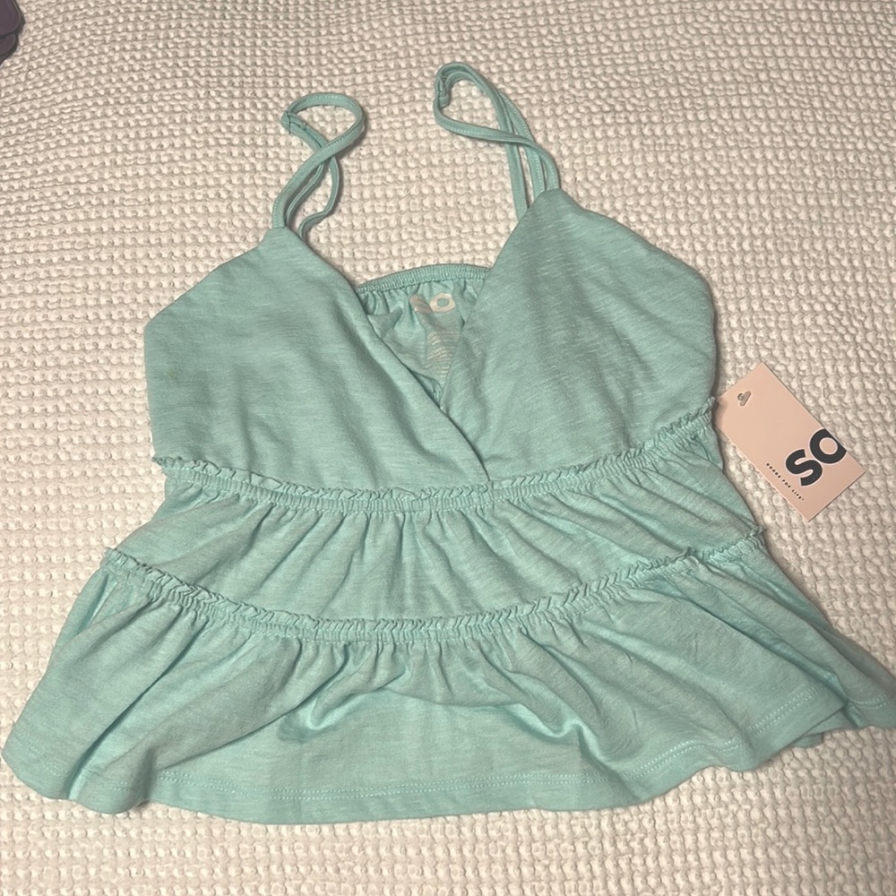 NWT Small So Ruffle Tank - Color Teal